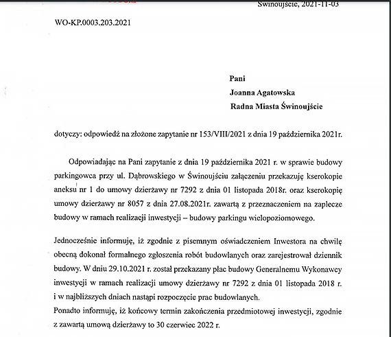 Parking na Bema z kolejnym przedłużeniem terminu