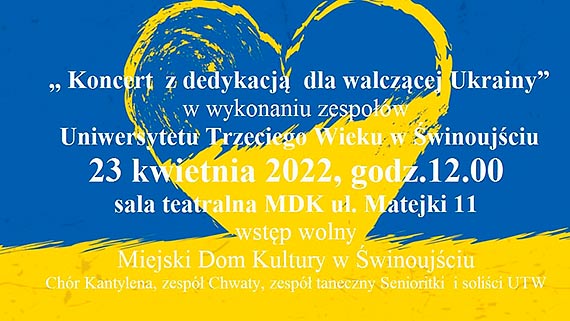 Zaproszenie na Koncert z dedykacj dla walczcej Ukrainy