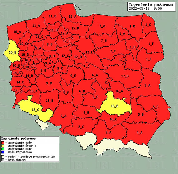 Najwyszy stopie zagroenia poarowego w lasach RDLP Szczecin