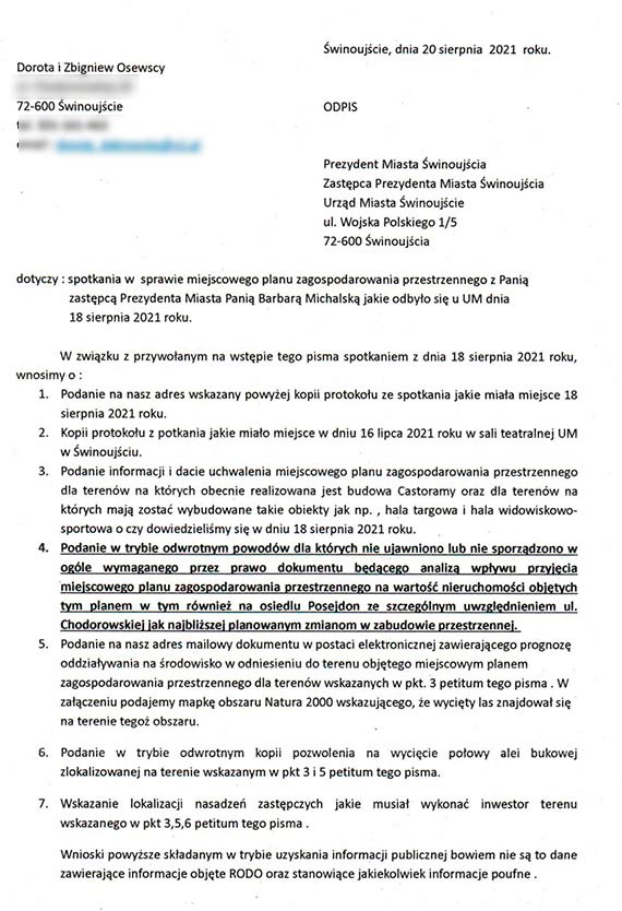 Szanowni mieszkacy winoujcia. List Otwarty do Prezydenta Miasta winoujcie