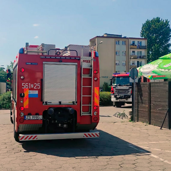 Pożar w pobliżu smażalni ryb w centrum miasta