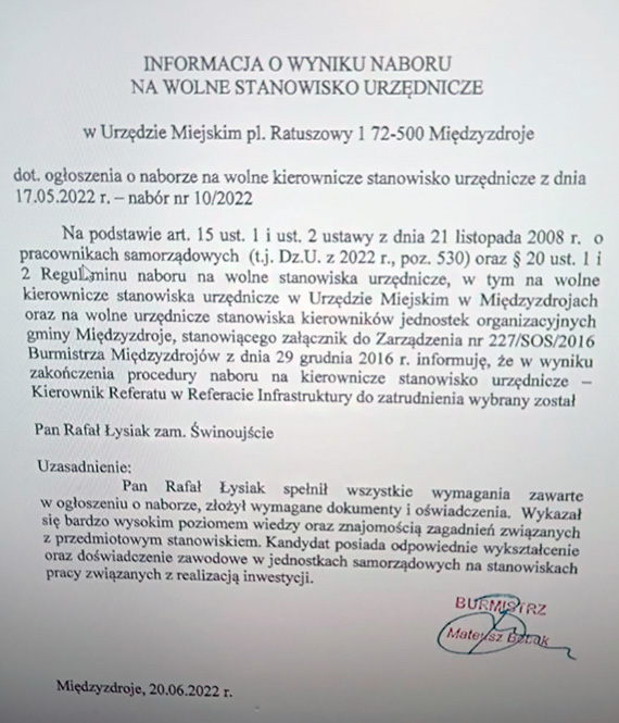 Nowy trend w Urzędzie Miasta w Świnoujściu? Kolejny ważny urzędnik podjął pracę w…Międzyzdrojach!