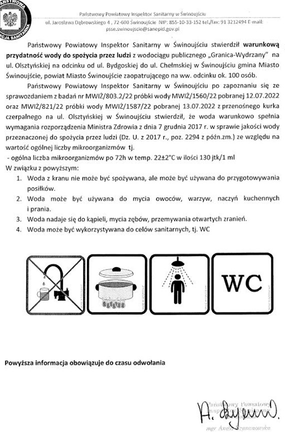 Najnowsze informacje w sprawie wody