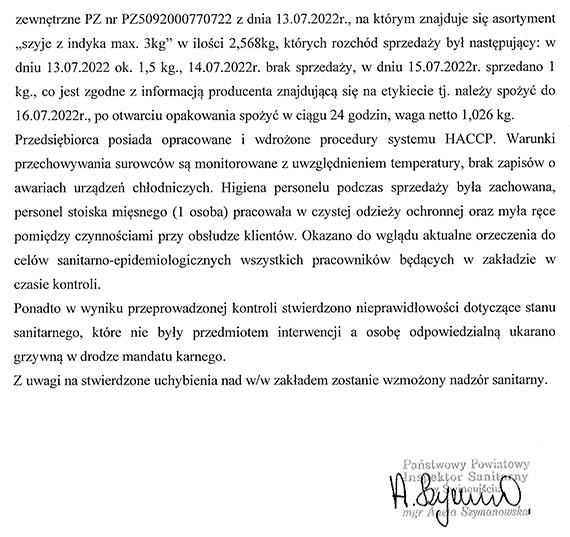Kontrola Sanepidu w Polo Market nie stwierdziła nieprawidłowości