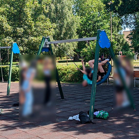 Mieszkaniec: Nastolatkowie sprawdzali wytrzymao urzdze na placu zabaw na Platanie