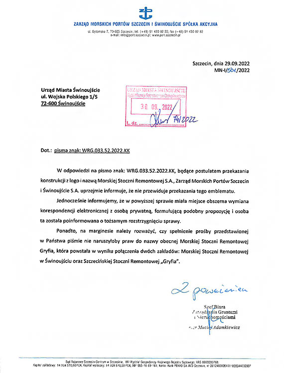Czy miasto Świnoujście przejmie i zachowa ostatnią pamiątkę po Morskiej Stoczni Remontowej w Świnoujściu?