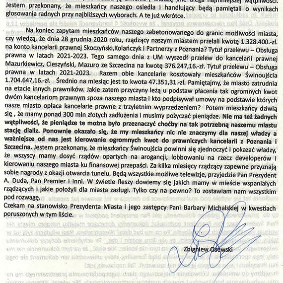 Mieszkacy winoujcia obudcie si. Czas na zmiany! List otwarty