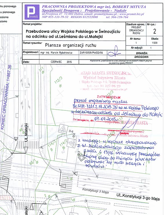 Ulica Wojska Polskiego - zatoczka autobusowa w planach miasta bya, ale jej nie wykonano