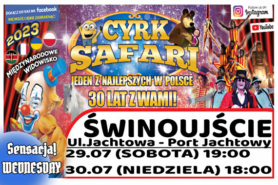 Cyrk Safari w winoujciu: Jubileuszowe Show „30 lat z Wami!”