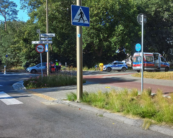Wypadek na ciece rowerowej przy ulicy Wielkopolskiej?