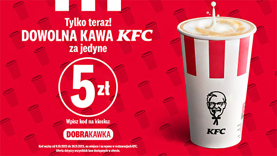 5 zł za Twój uśmiech. Kawa w KFC – niska cena, duża przyjemność!