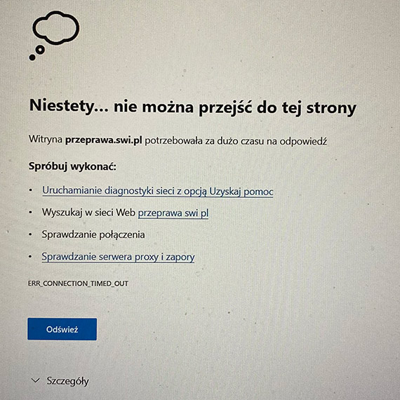 Awaria kamer na przeprawie promowej w winoujciu
