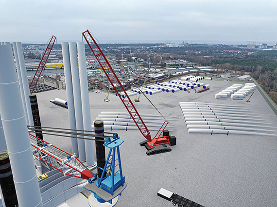 Powstaje Terminal Instalacyjny morskich farm wiatrowych w Świnoujściu. Prace przebiegają zgodnie z planem