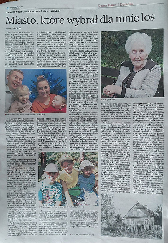 Pani Jadwiga Mech³o ze ¦winouj¶cia koñczy 90 lat