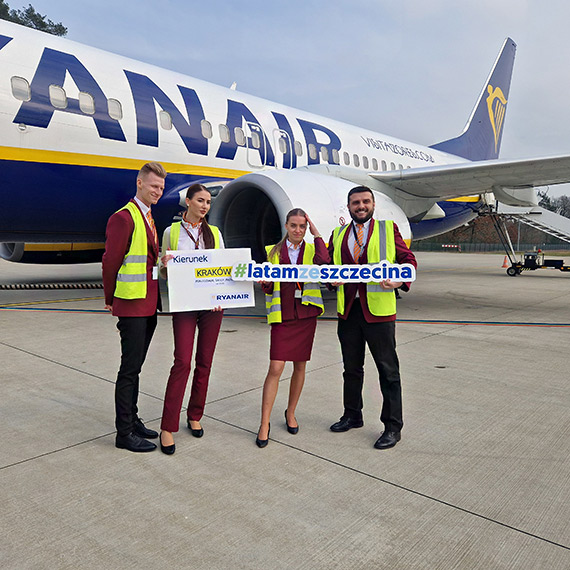 Inauguracja rejsw na wznawianej trasie Ryanair Szczecin- Krakw