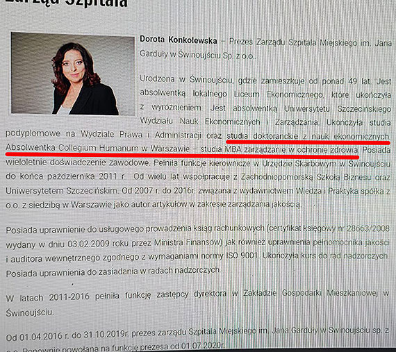 Świnoujski wątek afery Collegium Humanum, z wykształceniem prezes Konkolewskiej w tle