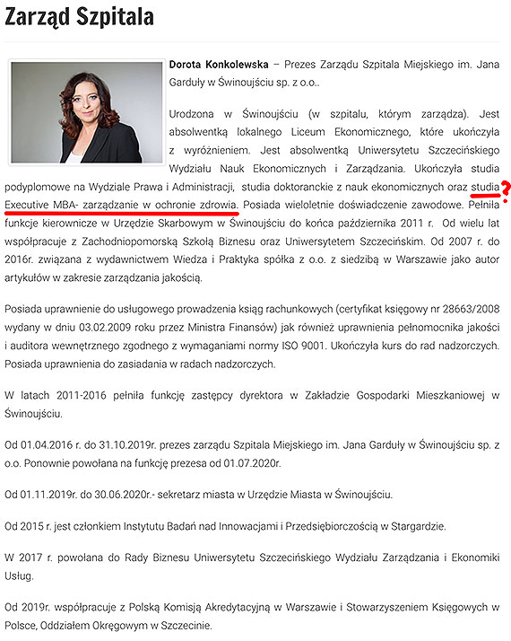 Świnoujski wątek afery Collegium Humanum, z wykształceniem prezes Konkolewskiej w tle