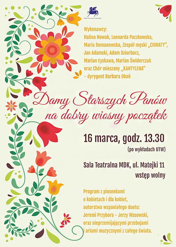 Zaproszenie na koncert - Damy Starszych Panw na dobry wiosny pocztek