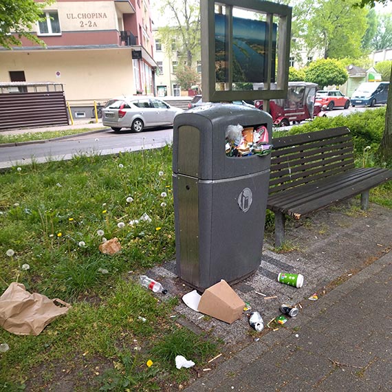 Park Chopina okiem byłej Mieszkanki naszego miasta: Podziwiamy śmieci i przepełnione śmietniki