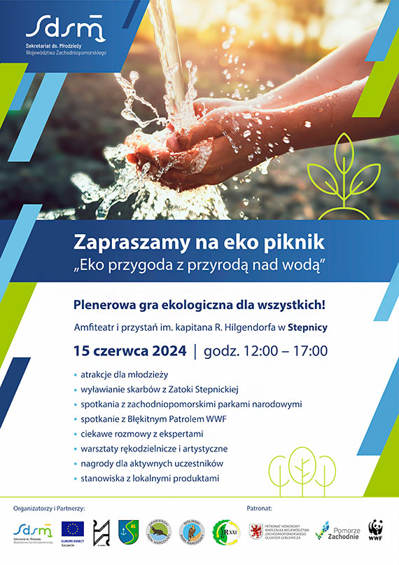 Sekretariat ds. Modziey Wojewdztwa Zachodniopomorskiego zaprasza wszystkich na eko piknik!  To ju trzecia edycja „Eko przygody z przyrod nad wod”
