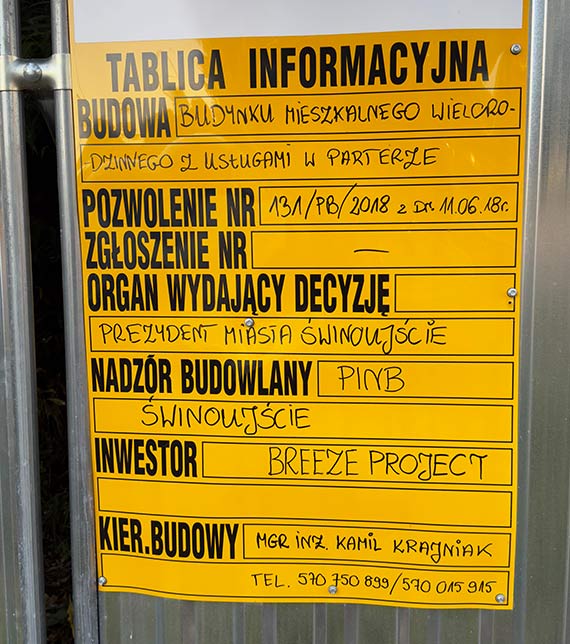 Kontrowersyjna inwestycja SEA BREEZE PROJECT. Oświadczenie Bartosza Adranowskiego