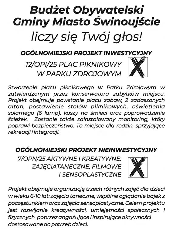 Gosuj w Budecie Obywatelskim! Kierunek winoujcie