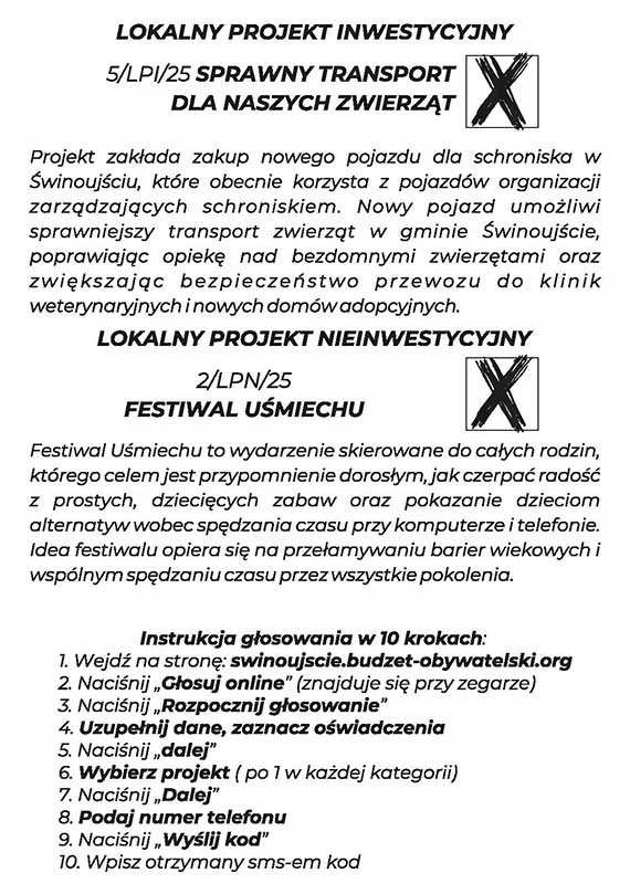 Głosuj w Budżecie Obywatelskim! Kierunek Świnoujście