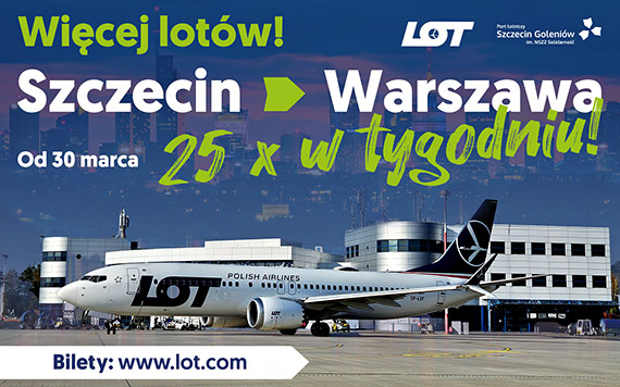 Nowy, rekordowy rozkad lotw ze Szczecina do Warszawy