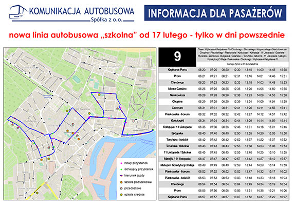 Szkolna linia autobusowa nr 9 zawiezie uczniów