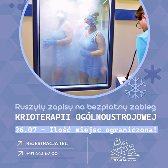 Bezpłatne zabiegi krioterapii dla mieszkańców Świnoujścia!