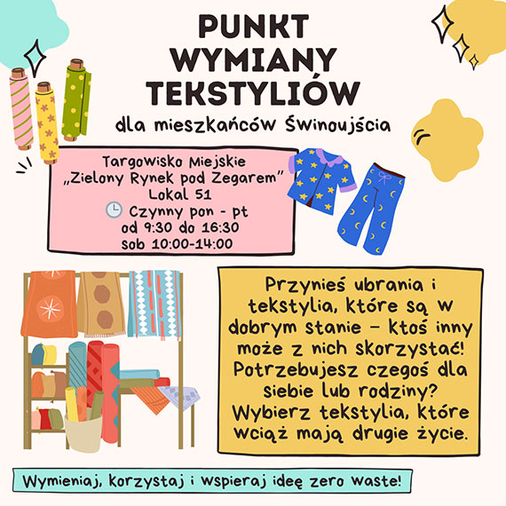 Drugie ycie ubra w winoujciu - ruszy punkt wymiany tekstyliw