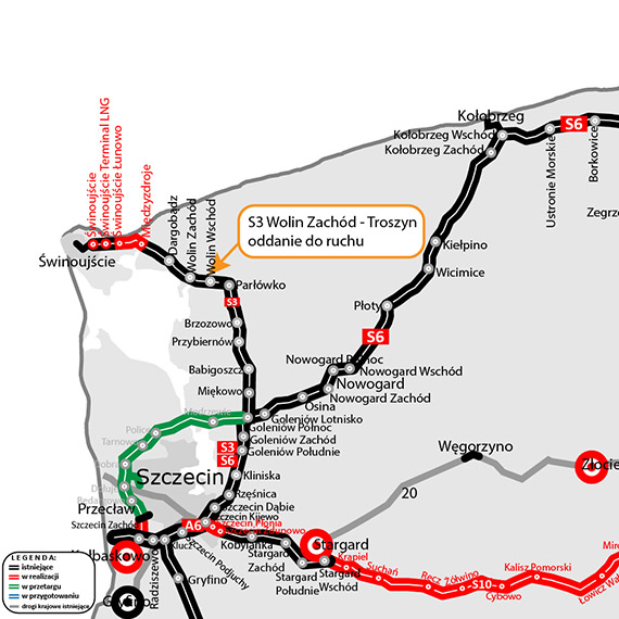Jedziemy ekspresowo S3 mi�dzy Wolinem i Troszynem