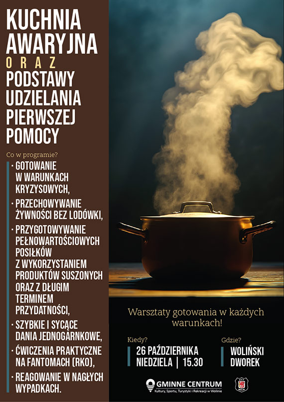Wolin: Kuchnia Awaryjna oraz Pierwsza Pomoc w Wolińskim Dworku