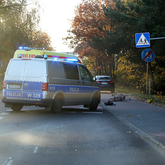 Potrcenie rowerzysty przy ulicy Karsiborskiej