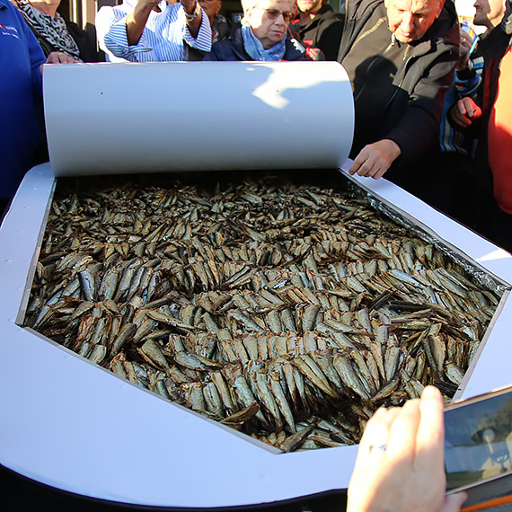 Gigantyczne szproty, rekord wiata - i puszka pena dobrej zabawy w restauracji Fisch Domke w Heringsdorfie. Zobacz film!