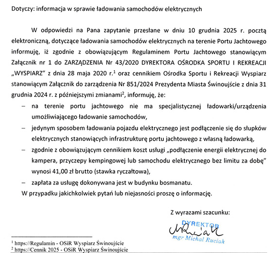 Tani pr�d w Porcie Jachtowym? Czytelnicy pokazuj�, O�rodek Sportu t�umaczy zasady