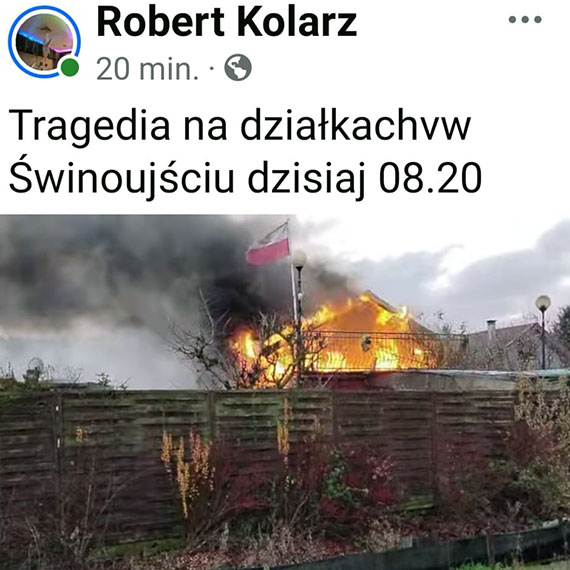 Pożar domku letniskowego na działkach przy ulicy Grunwaldzkiej w Świnoujściu