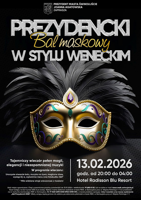 Maski, �wiat�a i karnawa�owa noc. Prezydencki Bal Maskowy w �winouj�ciu