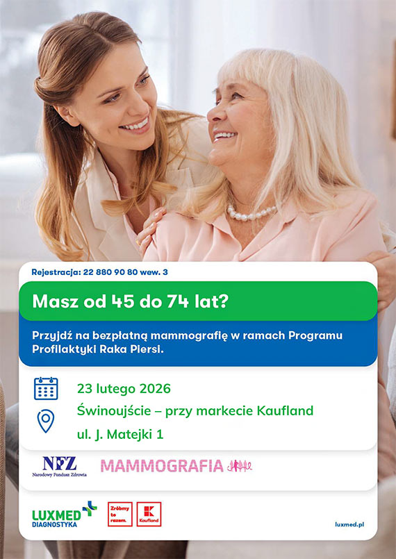 Bezpłatne badania mammograficzne LUX MED w lutym - Świnoujście