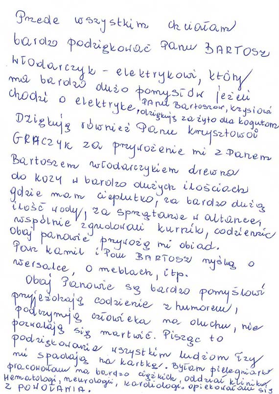 Czasem wystarczy 7 dni, by zmienić czyjeś życie… Podziękowania Pani Haliny