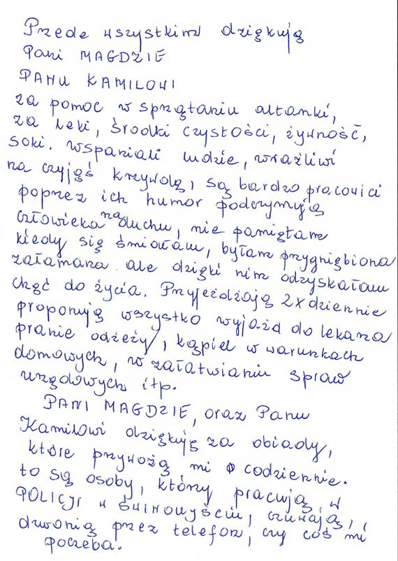 Czasem wystarczy 7 dni, by zmienić czyjeś życie… Podziękowania Pani Haliny