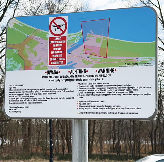 Nowe tablice w �winouj�ciu. Przypominaj� o zasadach lot�w dronami