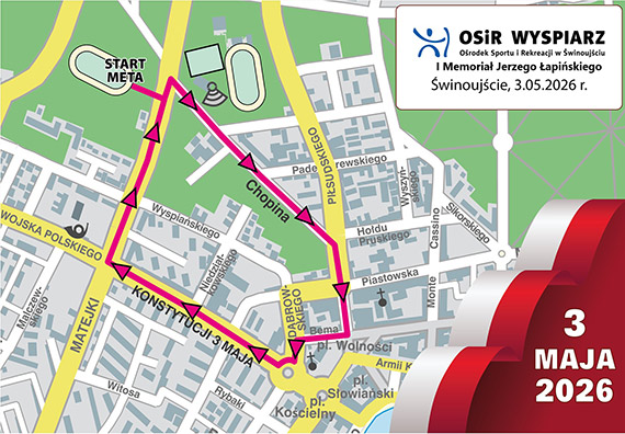 Zamknięcie ulic i utrudnienia w ruchu podczas Biegu Konstytucji 3-go Maja – I Memoriał Jerzego Łapińskiego w dniu 3 maja 2026