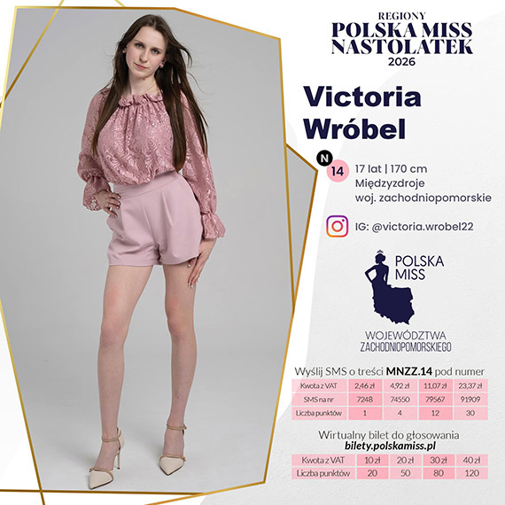 Victoria Wróbel z Międzyzdrojów w finale Miss Nastolatek Województwa Zachodniopomorskiego 2026. Mieszkańcy mogą ją wesprzeć [2]