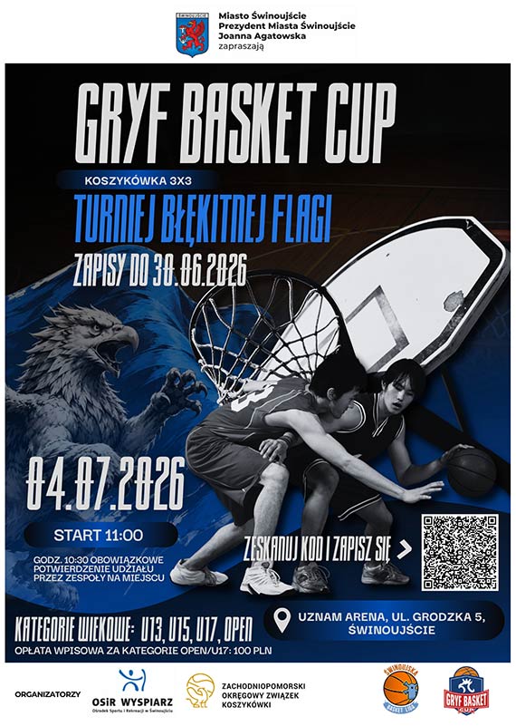Gryf Basket Cup – Turniej Błękitnej Flagi 2026 już 4 lipca w Świnoujściu