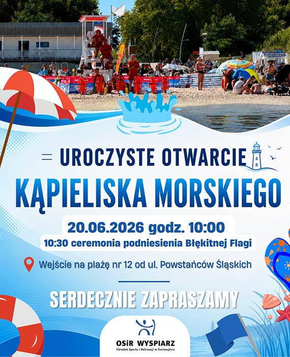 Oficjalnie zaczynamy sezon kąpielowy w Świnoujściu! Błękitna Flaga po raz 21 dla miejskiego kąpieliska