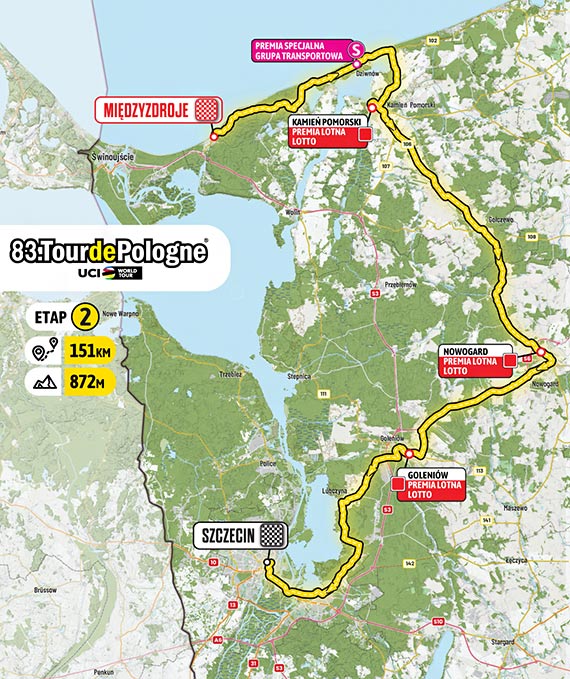 Z Mi�dzyzdroj�w do Szczecina drog� l�dow� – drugi etap 83. Tour de Pologne UCI WorldTour 